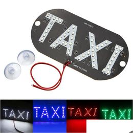 Faros delanteros de automóviles 4 colores Taxi Cab Windsn Señal de parabrisas Lámpara de luz LED blanca Bb Drop Delivery Mobiles Piezas de motocicletas Dhq8E