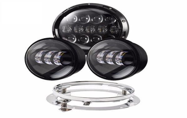 Phares de voiture 4pcs 7 pouces phare LED avec éclairage ambre Angel Eye 45 pouces support de montage de lampe antibrouillard Ring1852306