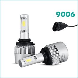 Autokoplampen 9006HB4 COB -chips LED -koplampkits CAR BBS enkele balk 8000 lm/paar 6500K Hoofdlamp S2 -serie mistlampen Drop Dhupo