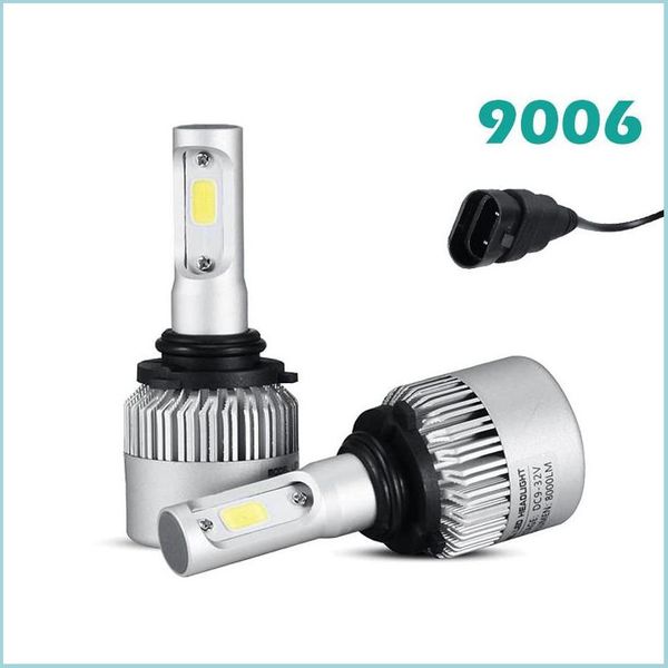 Faros del autom￳vil 9006HB4 CHIPS COBLA Kits LED BLITS BBS Single Beam 8000LM/Par 6500K L￡mpara de cabeza S2 Luces antiniebla de la serie Delive Dhupo