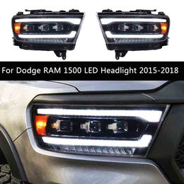 Conjunto de faros de coche indicador de señal de giro tipo Streamer dinámico para Dodge RAM 1500 luces de circulación diurna