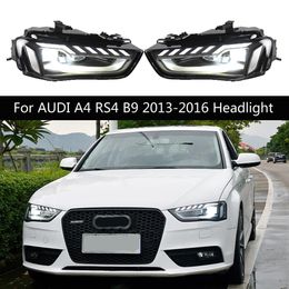 Auto -koplampen Montage Dynamische streamer Turn Signal High Beam voor Audi A4 RS4 B9 B9 Hoofdlamp LED -Hoofdlamp overdag hardlooplichten
