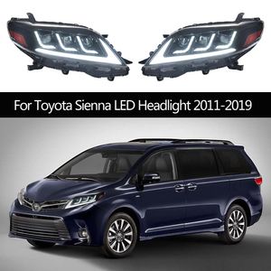 Auto -koplampen Montage Dynamische streamer Turn Signal DRL overdag hardlooplicht voor Toyota Sienna LED -koplampkoplamp