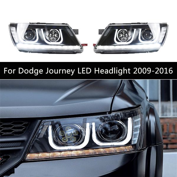 Phares de voiture assemblage dynamique Streamer clignotant pour Dodge Journey phare LED DRL feux de jour lampe avant