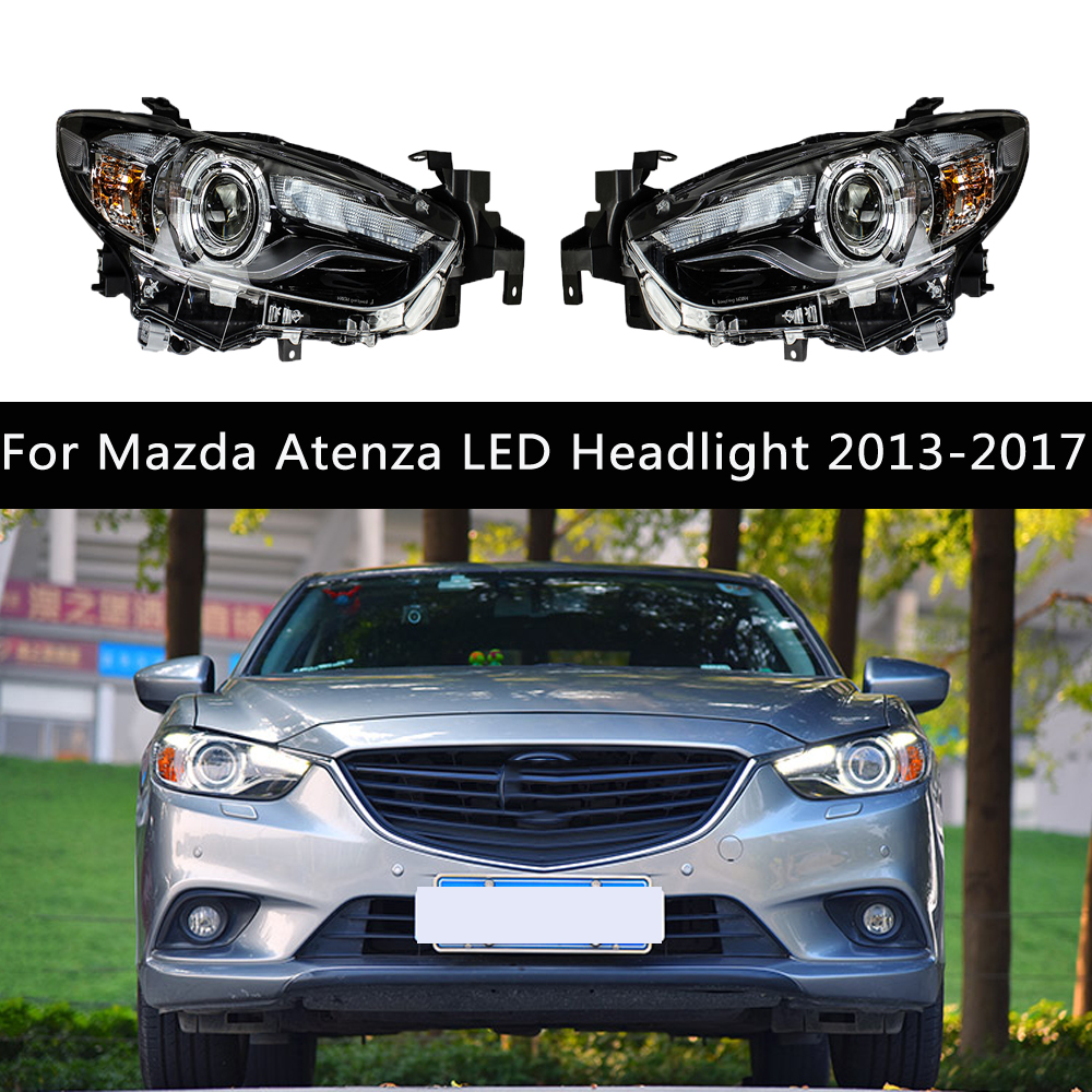Faróis de carro Conjunto Frelair dinâmico Turn Signal Iluminação Acessórios para Mazda Atenza O farol do farol da cabeça DRL luminária