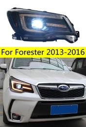 Ensemble de phares de voiture pour Forester 2013 – 20, feux de jour 16 DRL, ampoule LED Bi xénon, antibrouillard