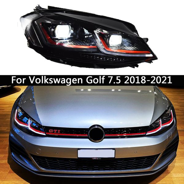 Ensamblaje de faros de coche, luces LED de circulación diurna para Volkswagen Golf 7,5, indicador de señal de giro, lámpara frontal, luz de cabeza DRL