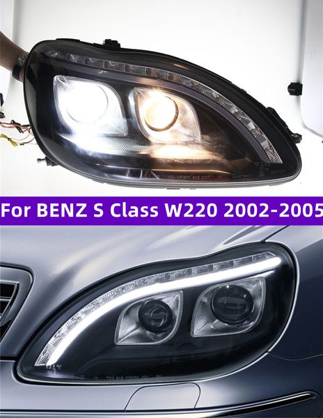 Faros de coche para BENZ S Class W220 2005-2009, lámparas Fromt, conjunto de faros de señal de giro dinámico actualizado