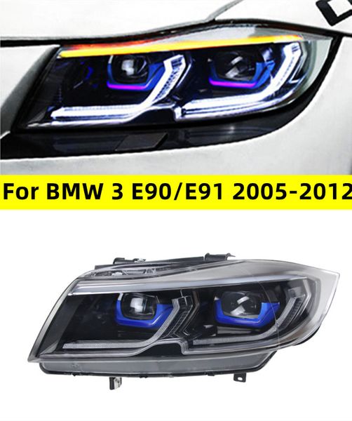 Faros delanteros de coche para BMW 3 E90/E91 2005-2012 estilo cuchara luces LED diurnas proyector Dual DRL Accesorios de coche modificados