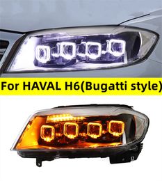 Autokoplampen voor HAVAL H6 Bugatti Style Steamer Steering Day Running Knipperlichten Remkoplampen Montage