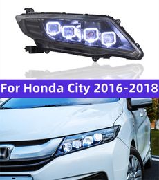Phares de voiture pour Honda City 20 16-20 18 Angel Eye LED DRL Dynamic Signal Lampe lampe de lampe de lampe