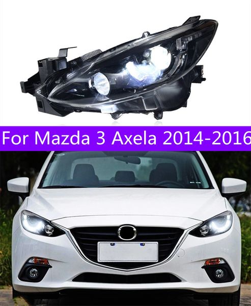 Phares de voiture pour Mazda 3 Axela phare LED 2014-20 16 feux diurnes DRL feux de route yeux d'ange clignotant