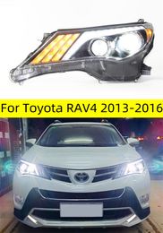 Faros de coche para RAV4 20 13-20 16 conjunto de faros LED actualización DRL xenón Bicofal lente lágrimas lámpara de diseño de ojos
