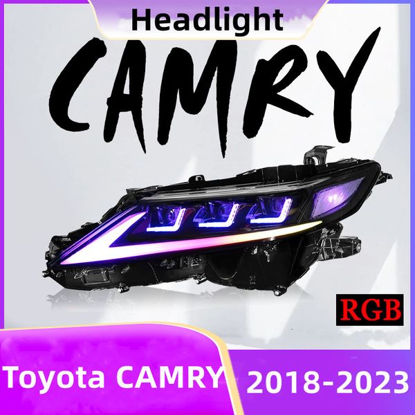 Faros de coche para Toyota Camry 20 18-2023 RGB conjunto de faros LED DRL luces delanteras de señal de giro Plug n Play