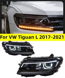 Auto Koplampen Voor VW Tiguan L 20 17-20 21 Hoofd Lichten U Stijl LED Lens DRL Flow richtingaanwijzer Hoofd Lamp Accembly