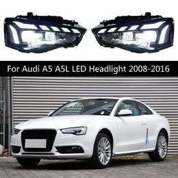 Autoproplampen Voorlamp overdag hardlooplichten voor Audi A5 A5L LED -koplamp High Beam Dynamic Streamer Turn Signal Indicator Light