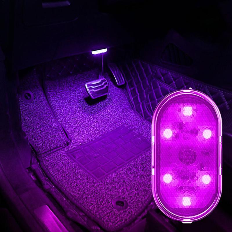 Phares de voiture Lumière intérieure Auto Toit Plafond Lampe de lecture LED Style Nuit Mini USB Charge 5V Ambiance