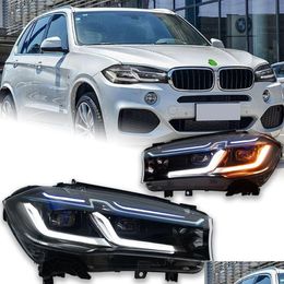 Phares de voiture LED pour voitures X5 F15 2014-20 18 X6 F16 Mise à niveau de l'assemblage M5 Competition Design Bicofal Lens Kit Drop Delivery Mobiles Dhfz4