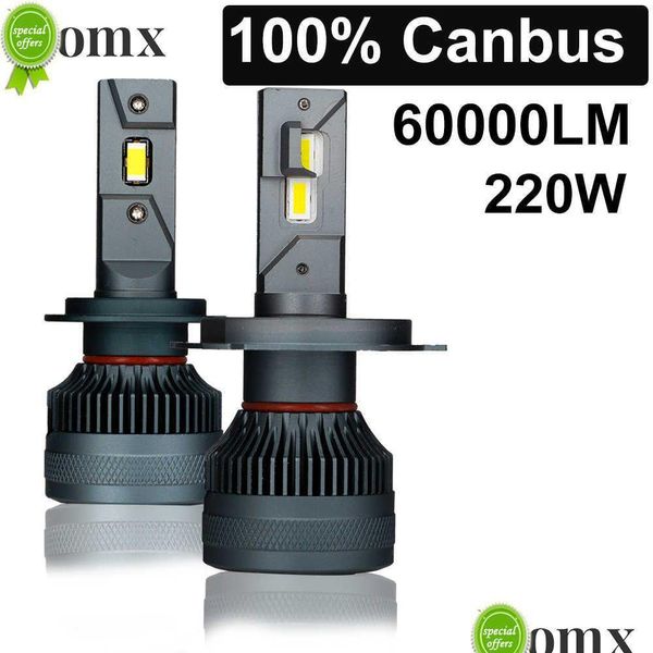 Phares de voiture Nouveau Domx Canbus H4 H7 Led phare de voiture H1 H11 9005 Hb3 9006 Hb4 Bb 60000Lm phare antibrouillard aucune erreur 60000K Drop Del Dhams