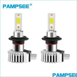 Phares de voiture Pampsee 2 pièces Mini phare de voiture Bbs lampe à LED H4 H7 H11 H8 H9 9006 Hb4 H1 9005 Hb3 12000Lm antibrouillard 1200K Drop Deliv Dhfuf