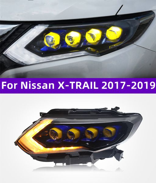 Phares de voiture style pour Nissan X-TRAIL 20 17-20 19 feu avant DRL lampe frontale mise à niveau lampe de signalisation dynamique