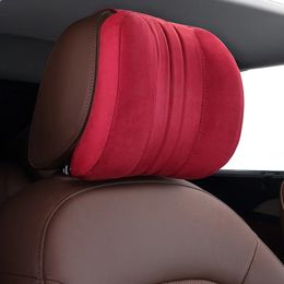 Appui-tête de voiture en coton à mémoire de forme, fournitures d'oreiller de cou, accessoires de voyage, intérieur de voiture, appui-tête en tissu suédé