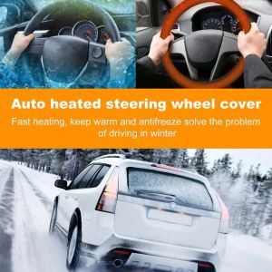 Auto verwarmde stuurwiel Auto gemonteerde anti slipstandklep Winter Universele snelle verwarmingsauto -stuurhandschoenhandelingen