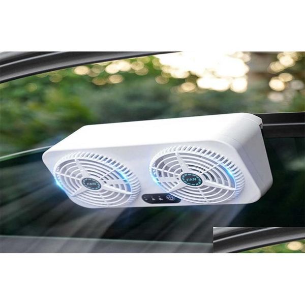 Ventilateurs de chauffage de voiture Ventilateur 2 ventilateurs d'échappement radiateur universel USB fenêtre de véhicule pare-brise purificateurs d'air de refroidissement éliminer les odeurs408237 Dhzri