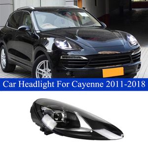 Auto High Beam Head Light Assembly voor Porsche Cayenne DRL LED Turn Signal Angle Eye Projector Lens Koplamp 2011-2018