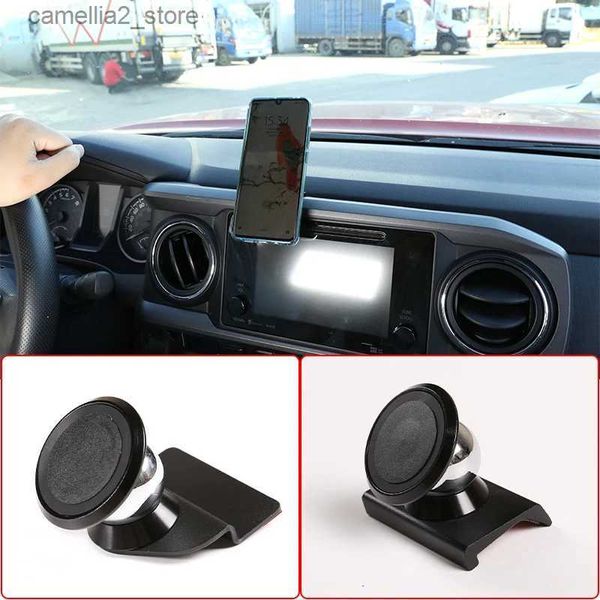 Support pour voiture Support de téléphone portable rotatif à 360 degrés en alliage d'aluminium support de navigation GPS noir pour Toyota Tacoma 2016-2020 accessoires de voiture Q231104