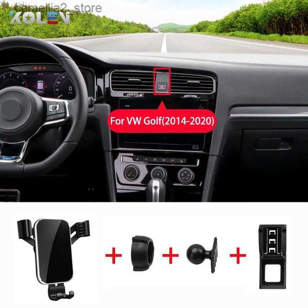 Support pour voiture support de téléphone portable pour voiture supports support à pince support de Navigation GPS pour VW Golf 7 2014-2020 support de téléphone de voiture rotatif à 360 Q231104