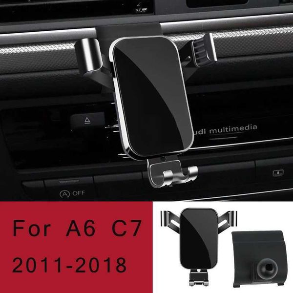 Support pour voiture Support de téléphone de voiture pour Audi A6 C7 C8 A7 4KA Support de ventilation de voiture Support de style de voiture Support GPS Support rotatif accessoires mobiles Q231104