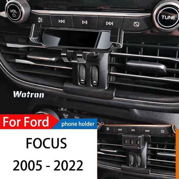 Support pour voiture Support de téléphone de voiture pour Ford Focus 2005-2022 GPS support mobile de navigation par gravité spéciale accessoires de support rotatif à 360 degrés Q231104