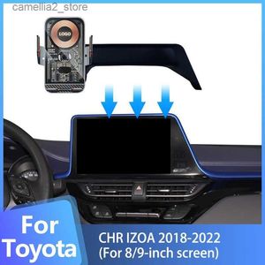 Support pour voiture Support de téléphone de voiture support 8/9 pouces console centrale support de base d'écran fixe pour Toyota C-HR CHR 2018 2019 2020 2021 2022 Q231104