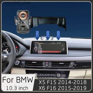 Support de voiture pour BMW X5 F15 X6 F16 2014-2019 chargeur sans fil de voiture téléphone portable GPS capteur de navigation support écran 10,3 pouces base fixe Q231104
