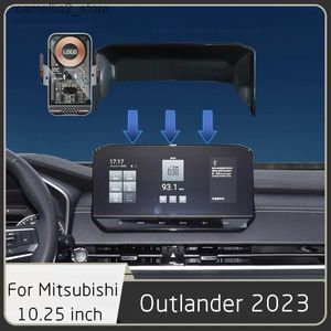 Autohouder voor Mitsubishi Outlander 2023 Auto draadloze oplader Mobiele telefoon GPS-navigatie Beugelscherm 10,25 inch Vaste beugelbasis Q231104