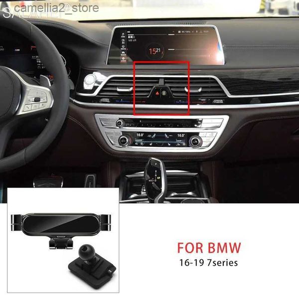 Support pour voiture Support de téléphone de voiture par gravité pour BMW série 7 G11 G12 2016-2019 Support de téléphone portable dédié automatique Support de montage accessoires GPS Q231104