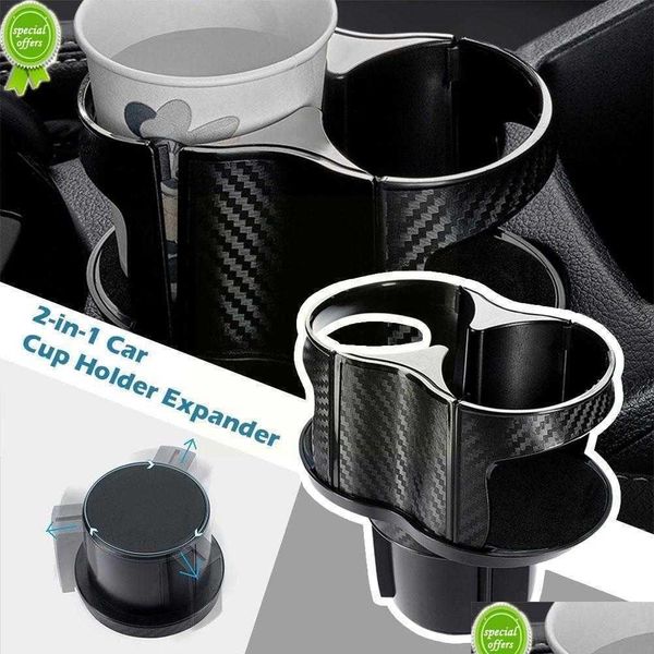 Soporte para automóvil Nuevo 2 en 1 Portavasos Expansor Adaptador de portavasos Interior Organizador expandible Accesorios de almacenamiento para botellas de refrigerios C M0Y7 Dhrct