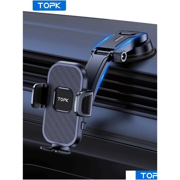 Support de voiture Topk Gravity Phone pour 11 12 Pro X 8 Support universel Samsung Android Stand Drop Livraison Automobiles Motos Auto Elect Dhgrt