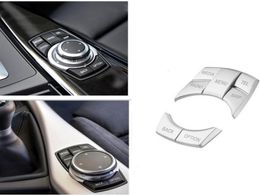 Accessoires d'autocollant de garniture de couverture de décoration de boutons multimédia en plastique ABS intérieur de voiture adaptés pour BMW 1 2 3 4 5 7 série X1 X3 4 5 Aut5848349