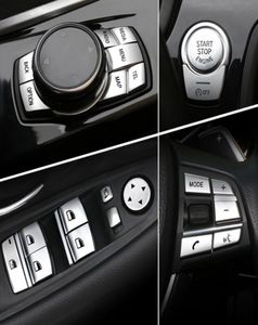 Auto-interieur Accessoires ABS Chrome Knop Cover Stickers Voor BMW 3 5 6 7 Serie X3 X4 F10 F07 F06 f12 F13 F01 F02 F20 F30 F32 Car7298706