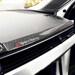 Accesorios de Interior de coche, decoración de salpicadero de fibra de carbono, pegatinas de tira embellecedora para Audi A4 A5 2017-Car Styling225g