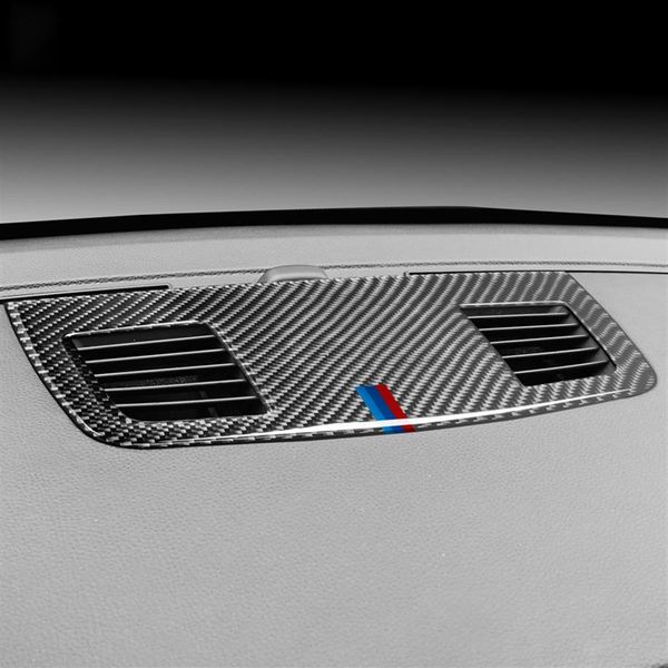 Décoration de panneau de haut-parleur de tableau de bord en fibre de carbone pour intérieur de voiture décoration d'autocollants de style de voiture pour accessoires de série BMW E90 3