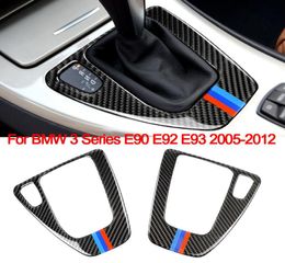 Auto interieur centrumregeling versnellingspanpaneel dekselers lhd rhd koolstofvezel auto accessoires voor BMW E90 E92 E93 3 series2720972