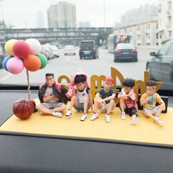 Figuras de acción de SLAM DUNK para decoración Interior de coche, conjuntos de figuras de Hanamichi Sakuragi, adornos, accesorios para coche, regalos