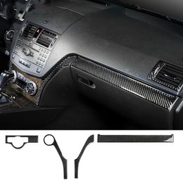 Bandes de garniture de moulage de décoration intérieure de voiture, autocollant de bande de commande centrale de voiture en Fiber de carbone pour Mercedes classe C W2041991