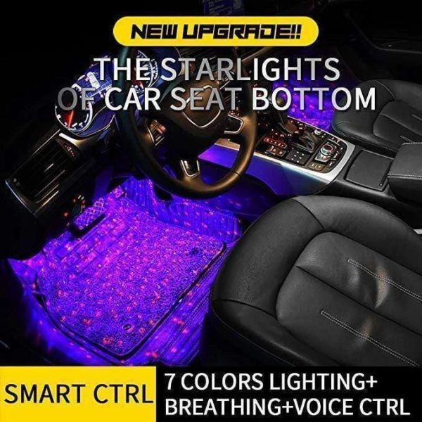 Lumière de pied intérieure de voiture, bande LED automatique, lampe décorative d'ambiance, couleurs de style, ampoule USB RGB, commande vocale musicale