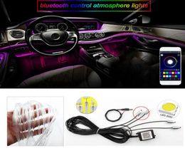 Intérieur de voiture LED RGB atmosphère lampe néon bande lumineuse décoration de style automobile avec son actif Bluetooth APP télécommande Colorf1163936