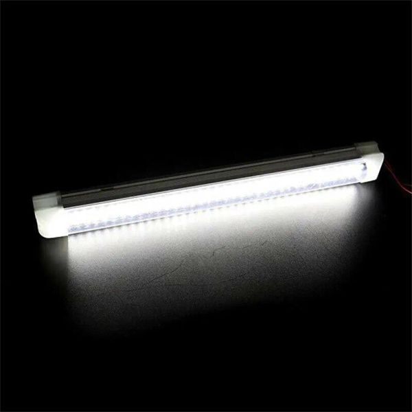 Voiture à bandes de lumière intérieure de voiture 12V 72 tube de lumière blanche LED avec interrupteur activé / désactivé pour van camion camion RV Caravan Plafond intérieur