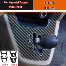 Auto-Innenaufkleber, Getriebe-Schutzfolie, für Hyundai Tucson 2005–2013, Auto-Schalttafel-Aufkleber, Kohlefaser, Schwarz